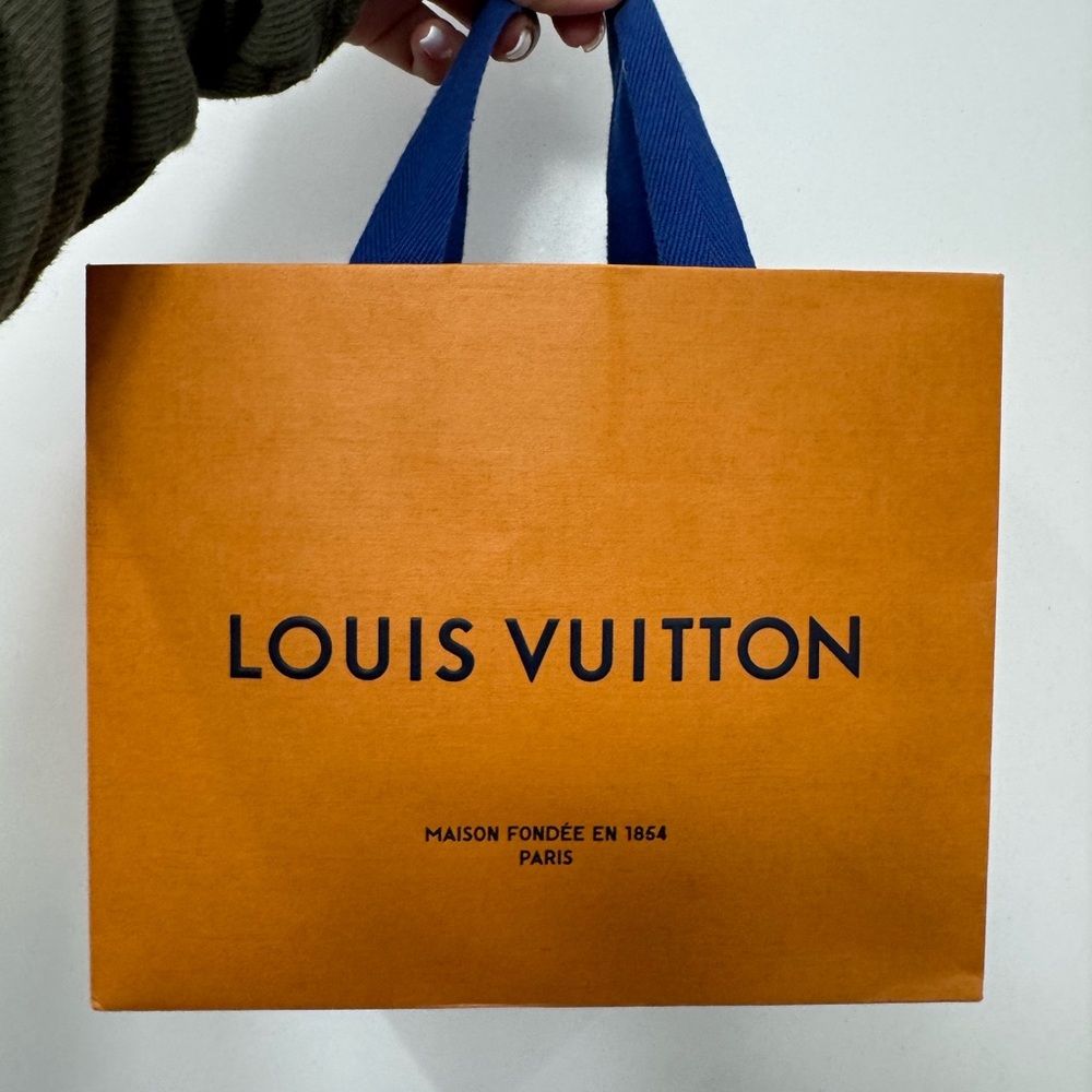 Louis Vuitton Orange Gift Bag with ribbon